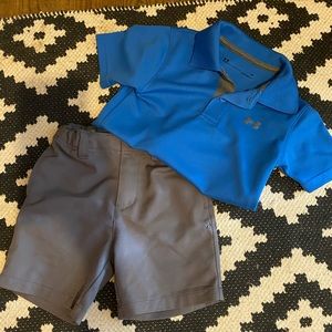 Toddler boy under armour golf outfit